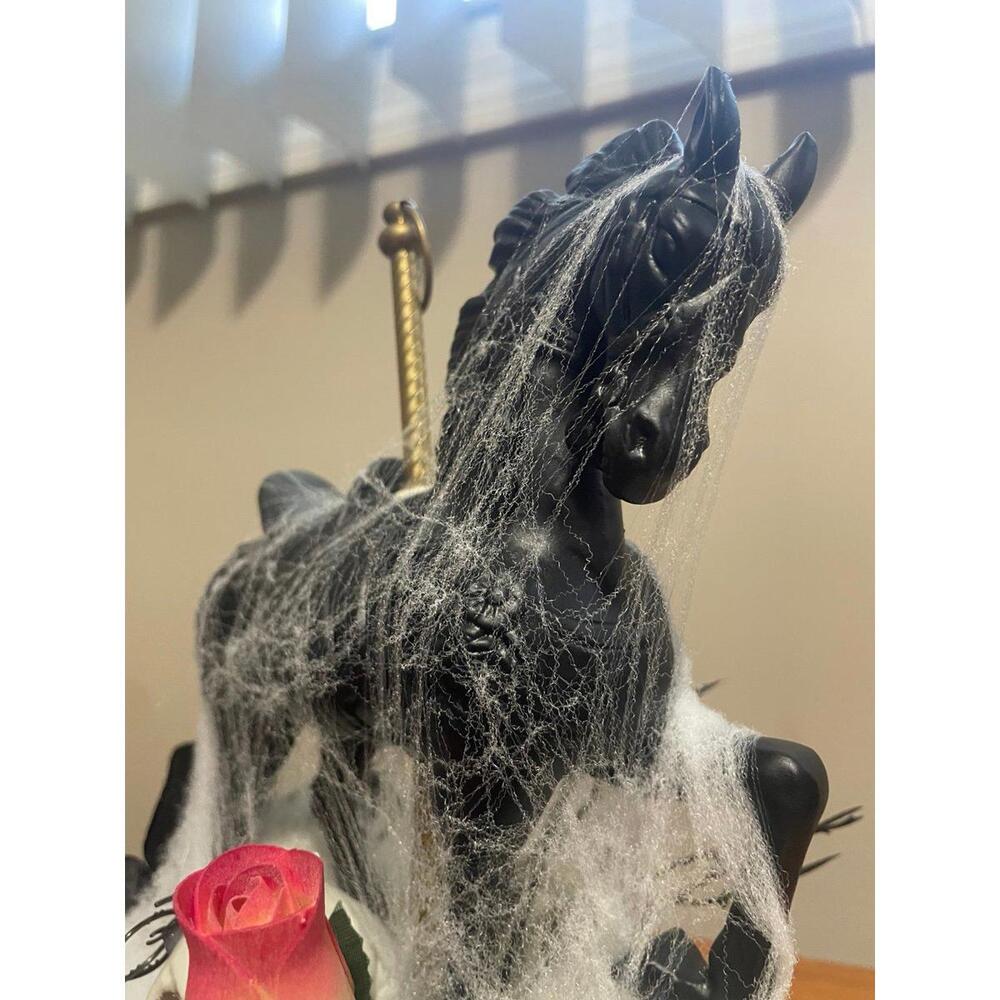 Antique vintage music box horse carousel pony goth gothic Halloween spooky decor